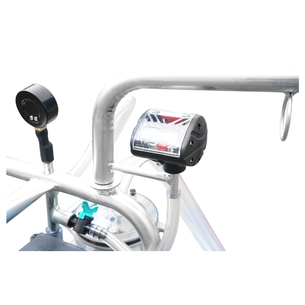 Aparat de muls vaci cu grup colector 160cc, sasiu galvanizat, bidon aluminiu 30L, 1 post Breckner Germany - imagine 9