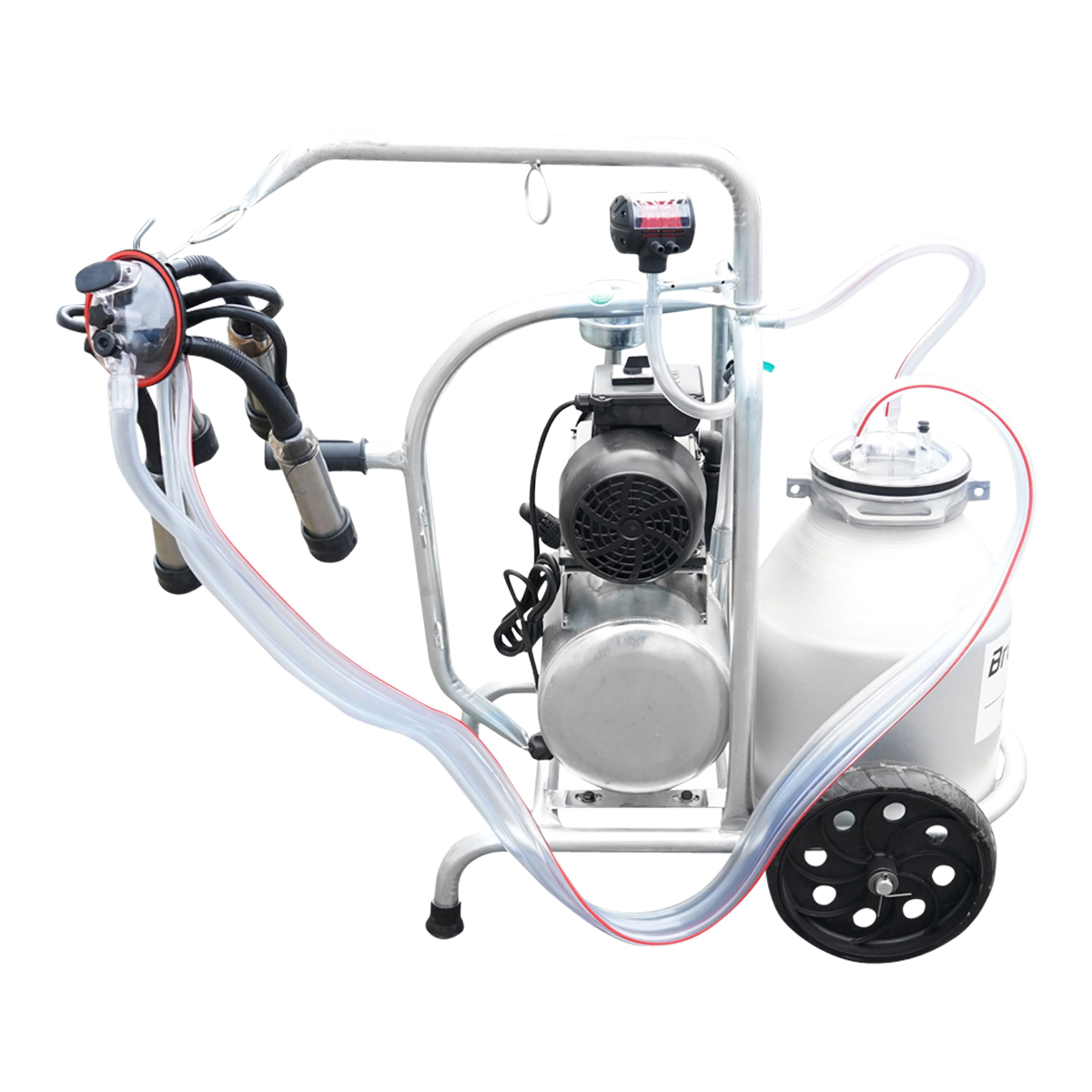 Aparat de muls vaci cu grup colector 160cc, sasiu galvanizat, bidon aluminiu 30L, 1 post Breckner Germany - imagine 2
