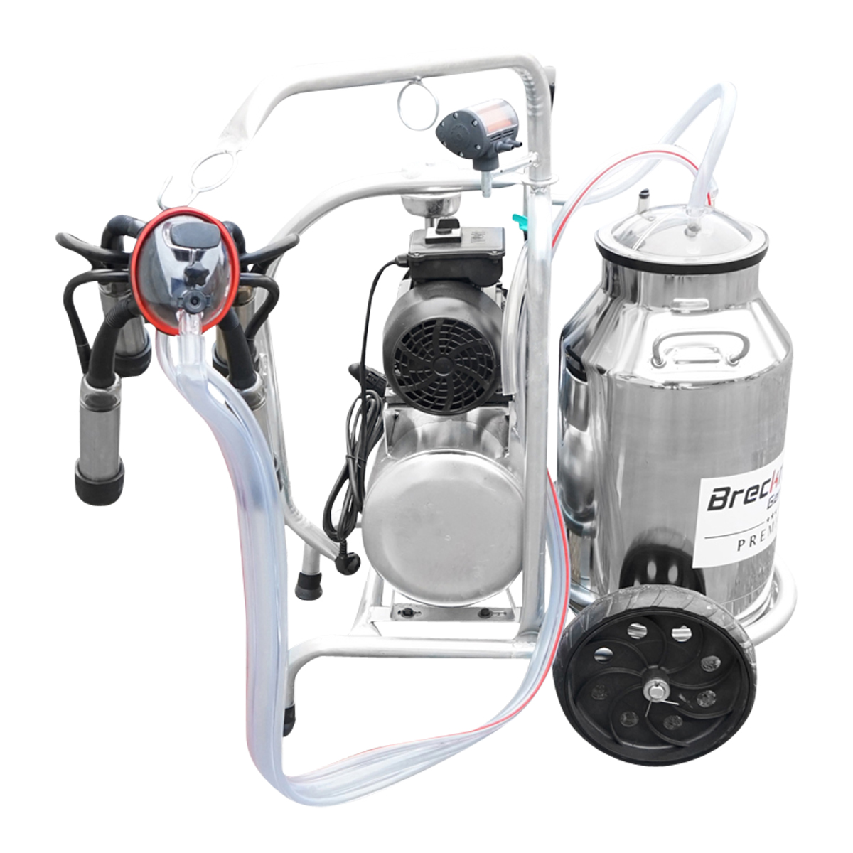 Aparat de muls vaci cu grup colector 160cc, sasiu galvanizat, bidon inox 30L, 1 post Breckner Germany - imagine 2