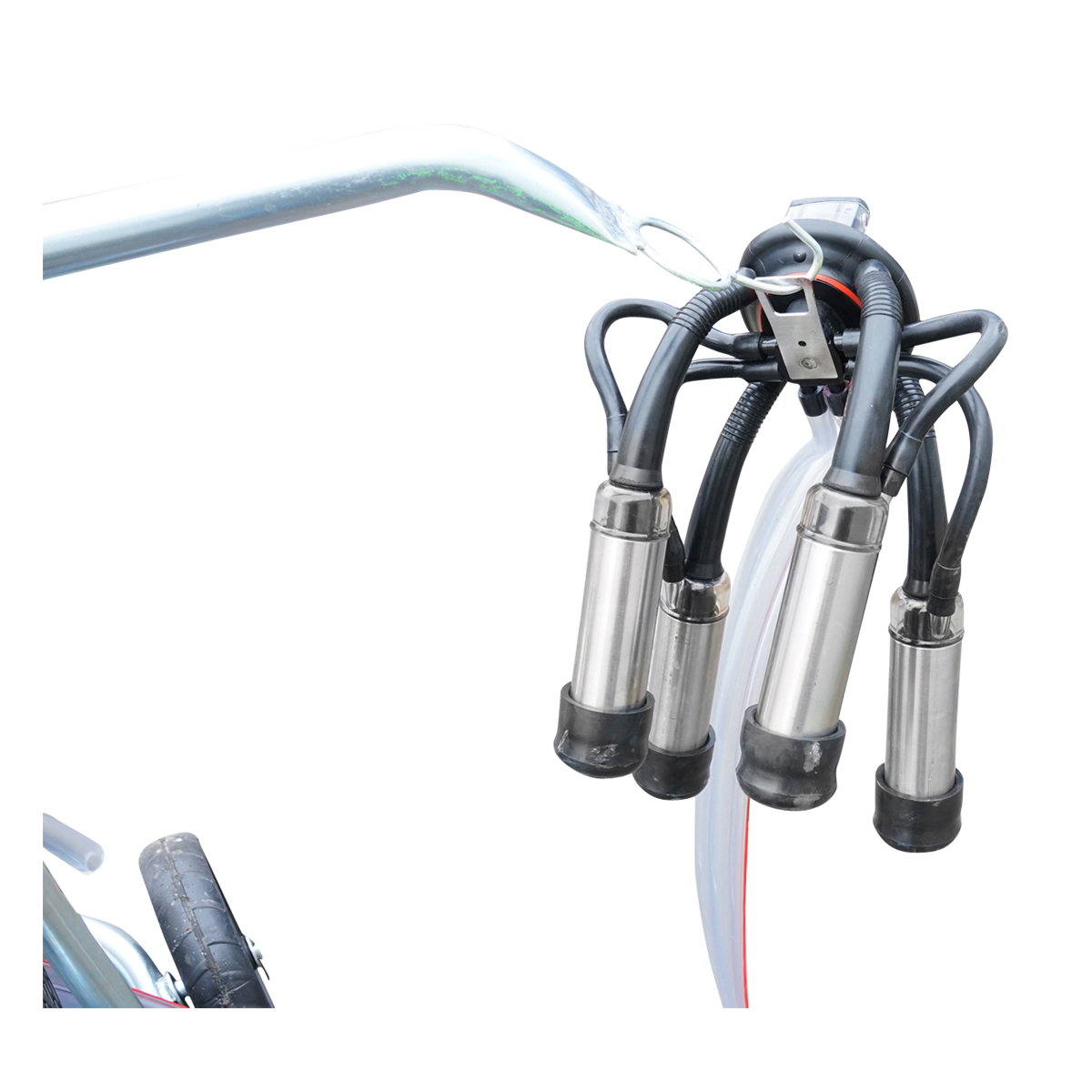 Aparat de muls vaci cu grup colector 160cc, sasiu galvanizat, bidon inox 30L, 1 post Breckner Germany - imagine 9