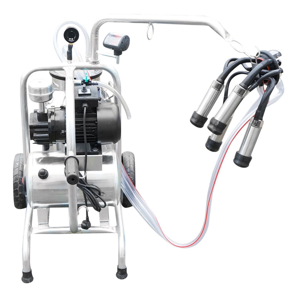 Aparat de muls vaci cu grup colector 160cc, sasiu galvanizat, bidon inox 30L, 1 post Breckner Germany - imagine 4