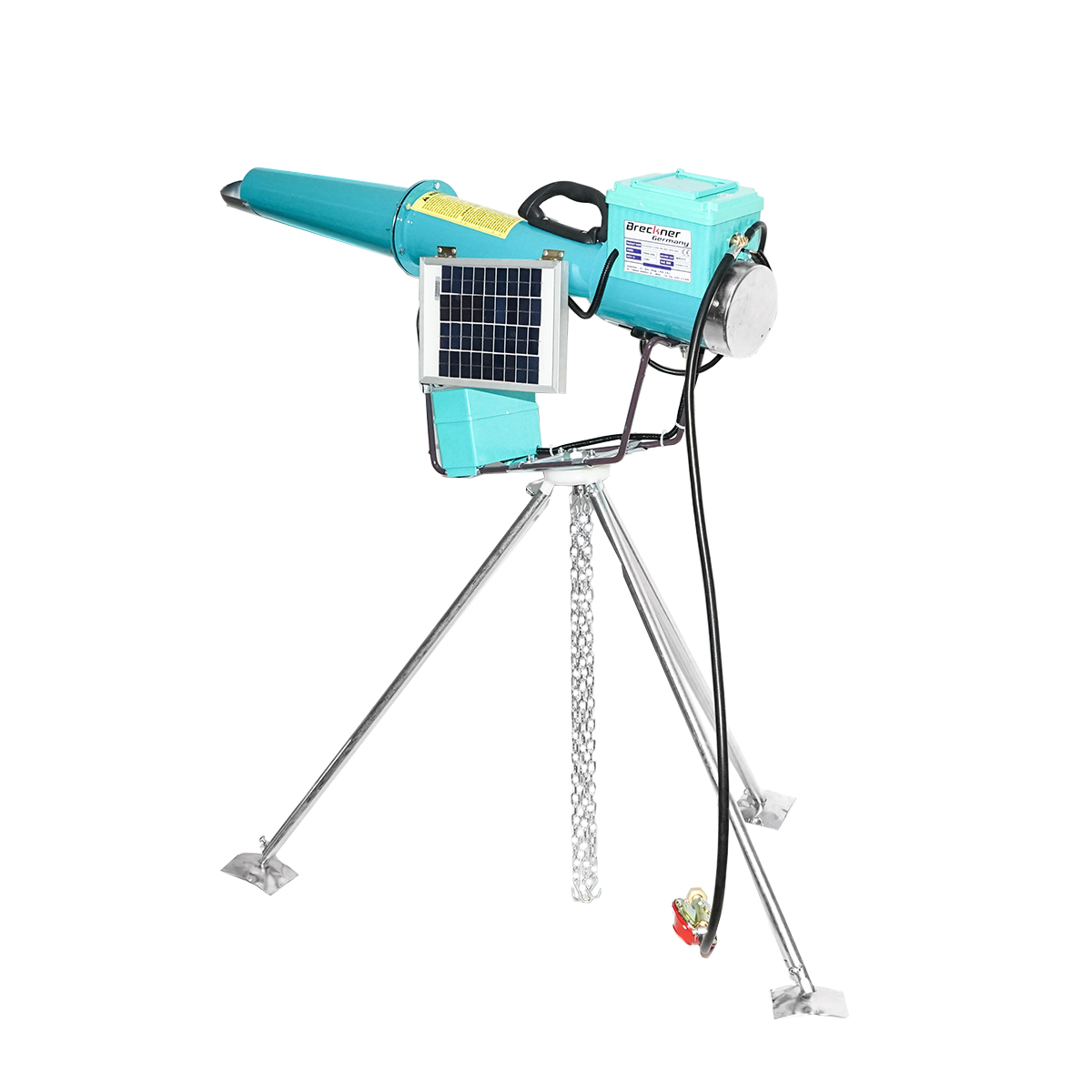 Tun electric pe baterie cu incarcare la panou solar, explozie pe gaz pentru speriat pasari Breckner Germany - imagine 15