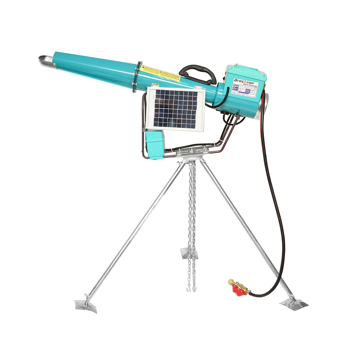 Tun electric pe baterie cu incarcare la panou solar, explozie pe gaz pentru speriat pasari Breckner Germany - imagine 2