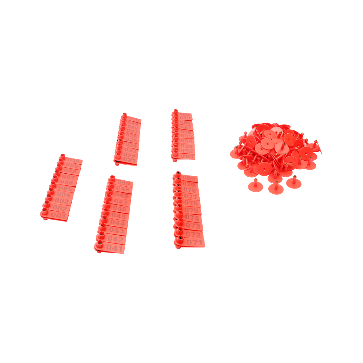 Set 100 crotalii numerotate 001 -100 rosii pentru capre, oi Breckner Germany - imagine 3