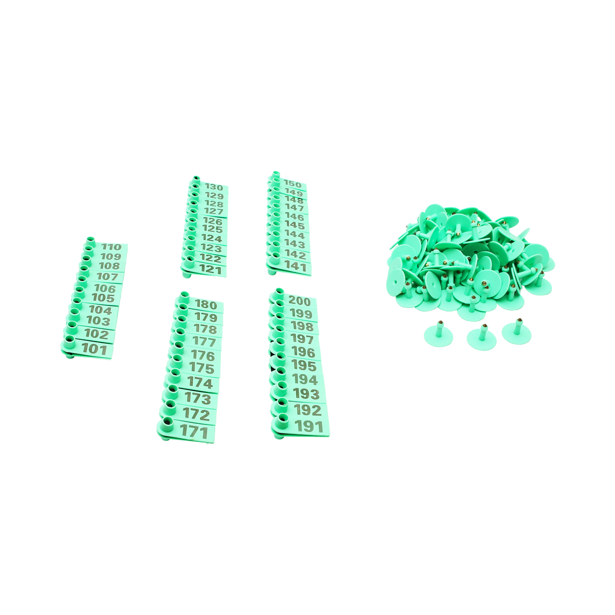 Set 100 crotalii numerotate 101 -200 verzi pentru capre, oi Breckner Germany - imagine 3