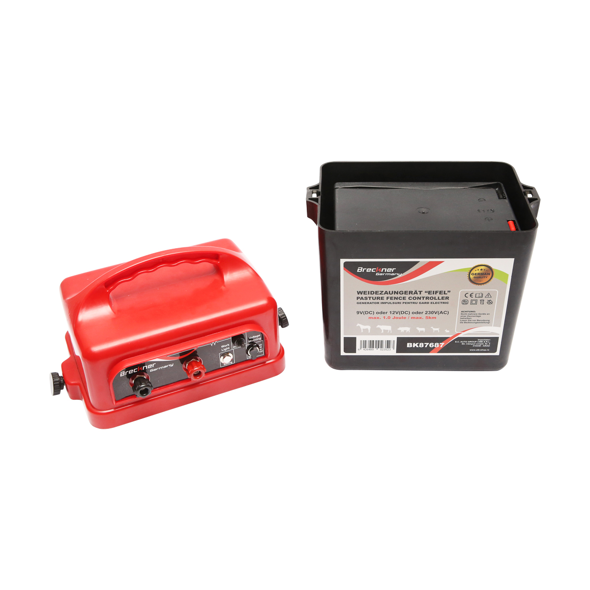Aparat generator impulsuri 9-12/220V 1 Joule 5 km cu baterie uscata 9V/90Ah Breckner Germany - imagine 2