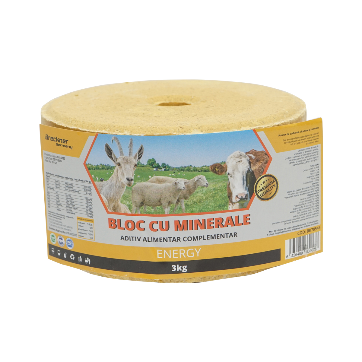 Bloc sare 3kg cu vitamine si minerale pentru animale Breckner Germany