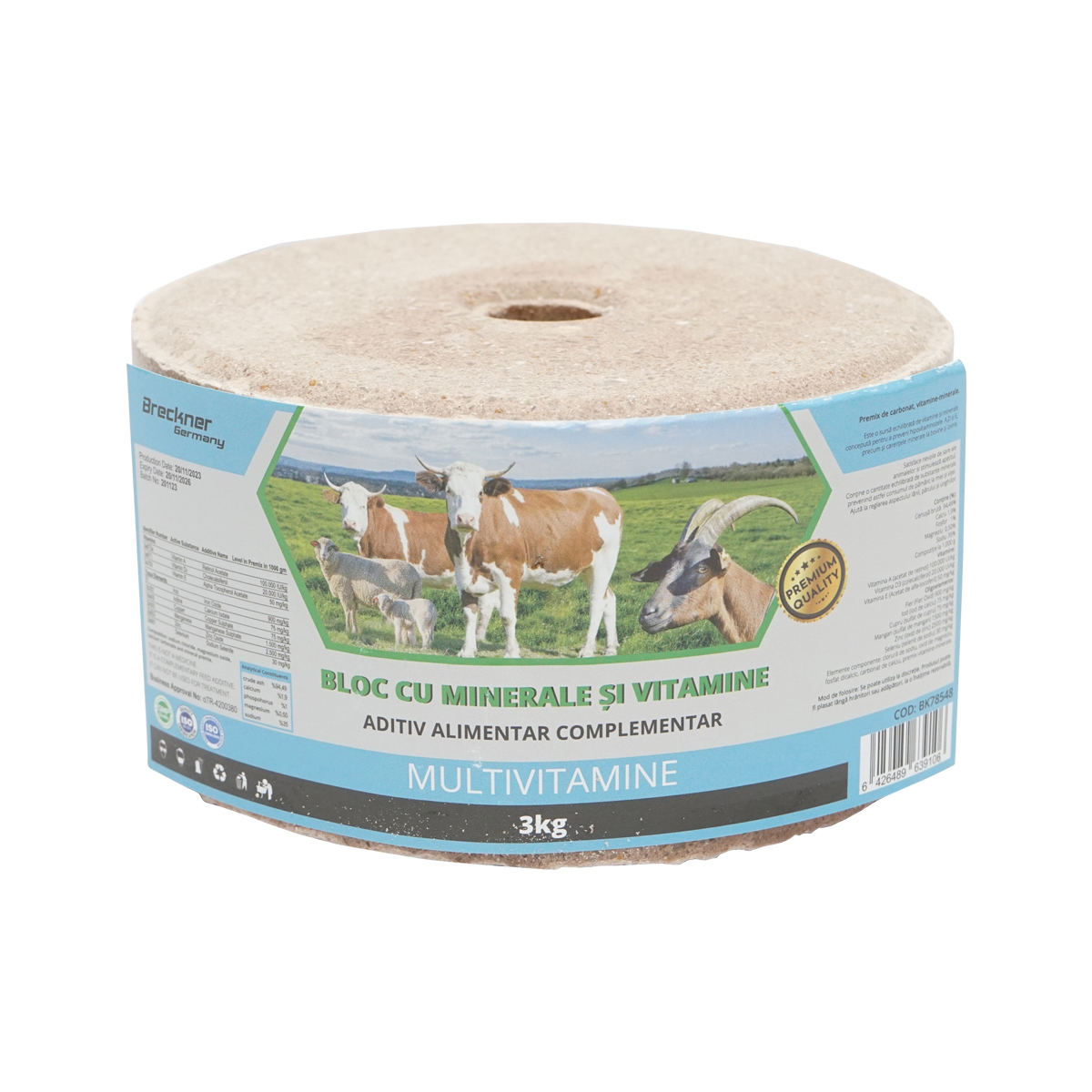 Bloc sare 3kg multivitamine pentru animale Breckner Germany