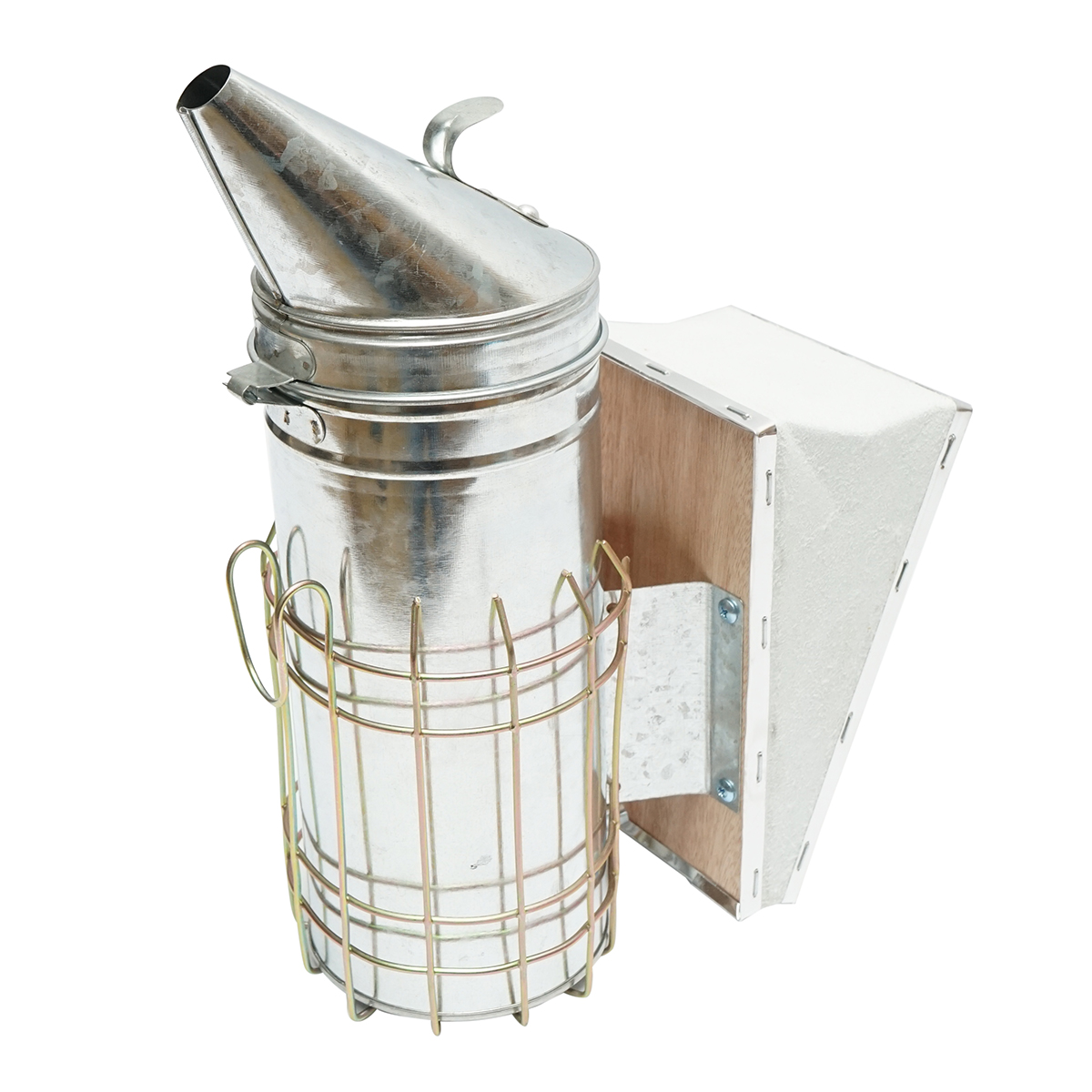 Afumator albine din otel galvanizat cu cilindru scut termic si burduf din piele 230mm - imagine 2