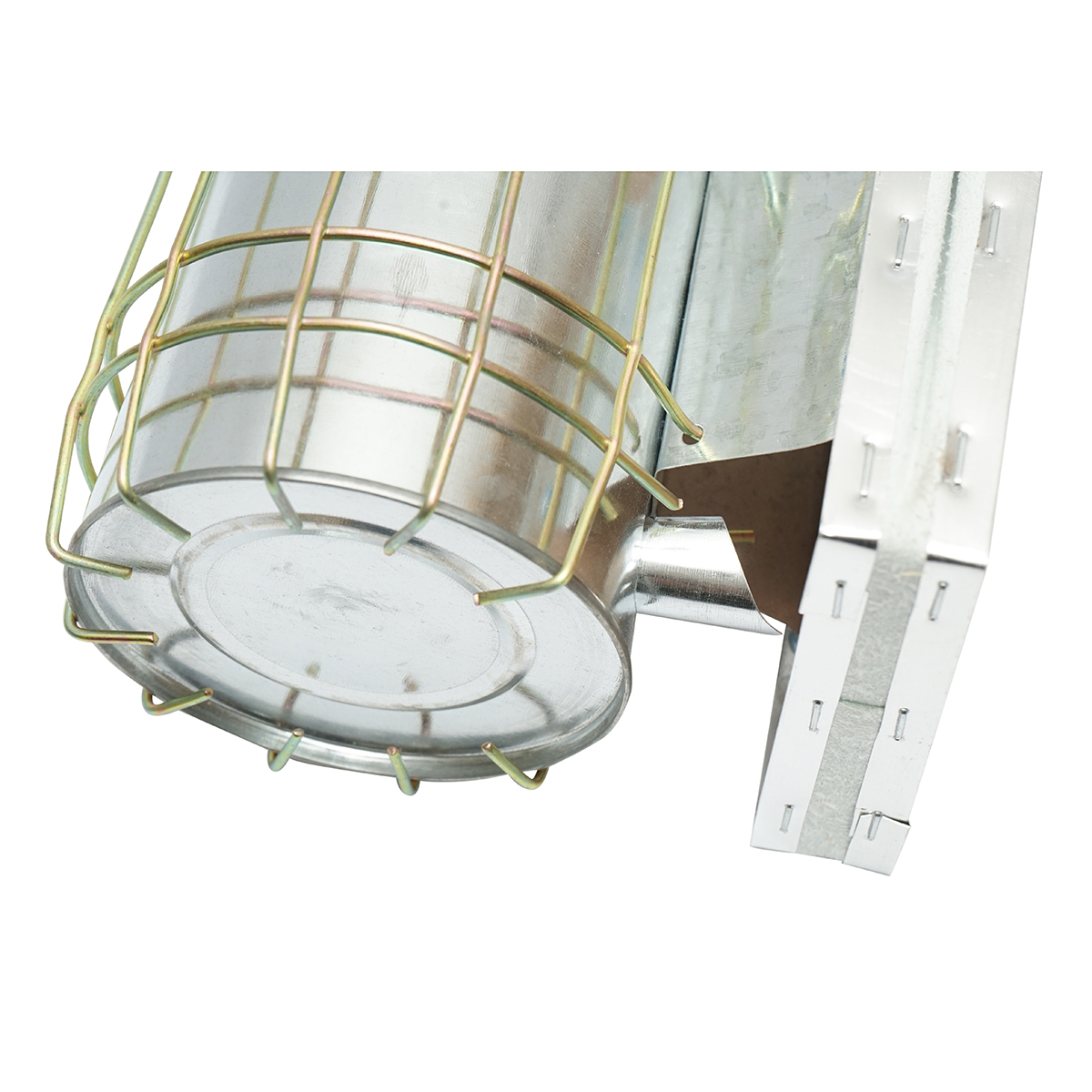 Afumator albine din otel galvanizat cu cilindru scut termic si burduf din piele 190mm - imagine 5