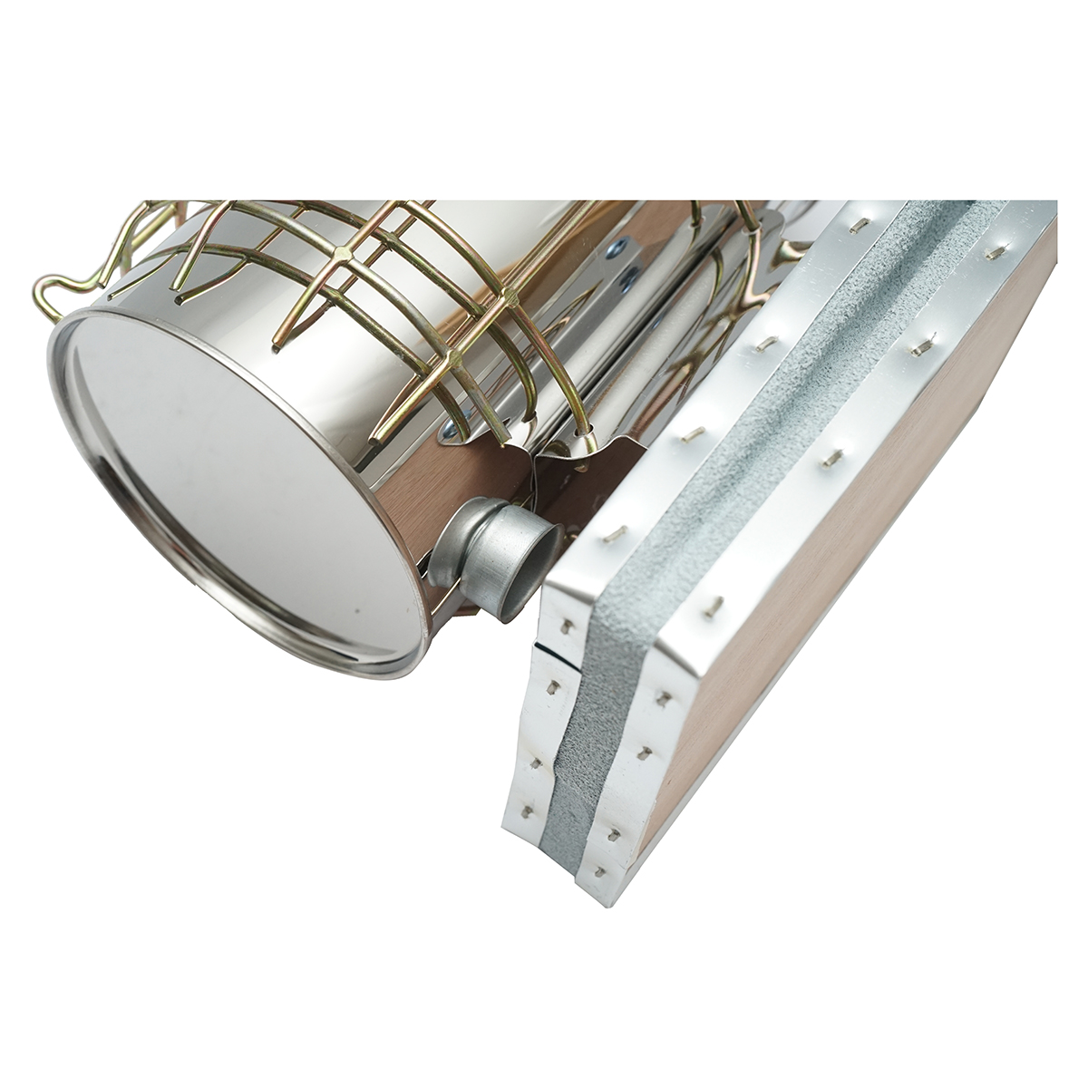 Afumator albine din inox cu cilindru scut termic si burduf din piele 190mm - imagine 5