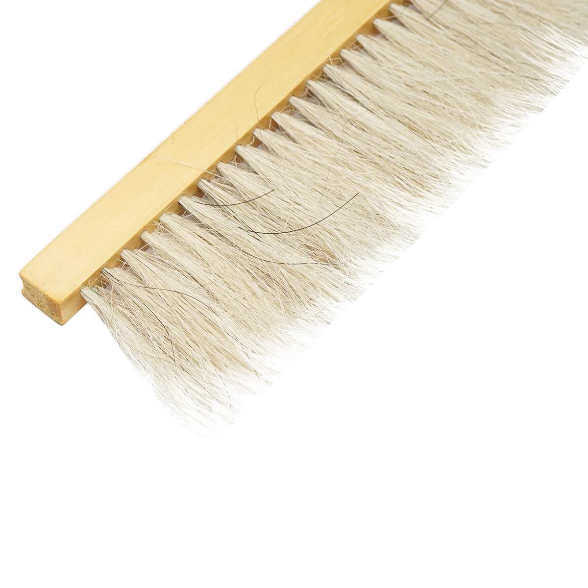 Perie apicola rand dublu din coada de cal cu maner din lemn - imagine 3