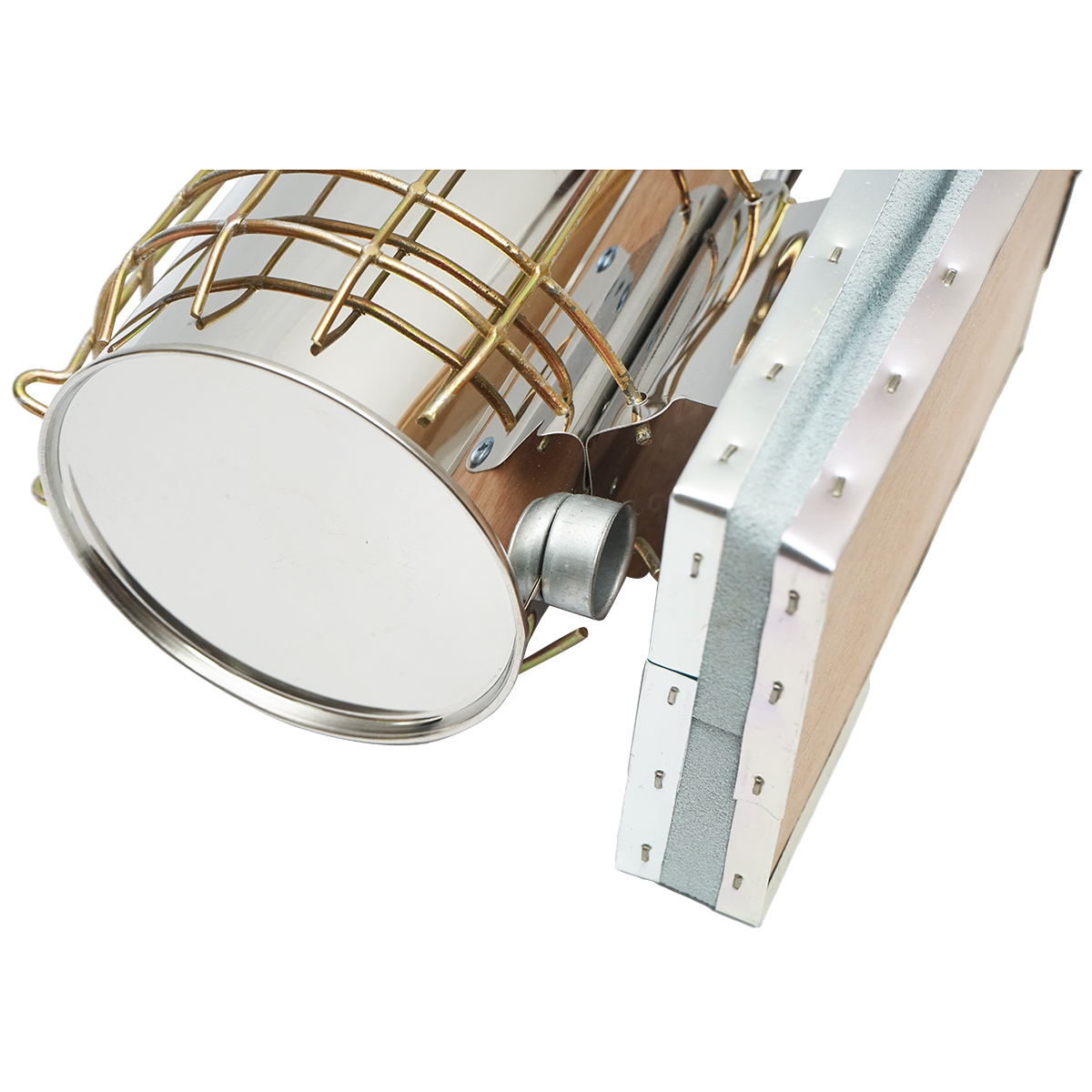 Afumator albine din otel inox cu cilindru scut termic si burduf din piele 160mm - imagine 4