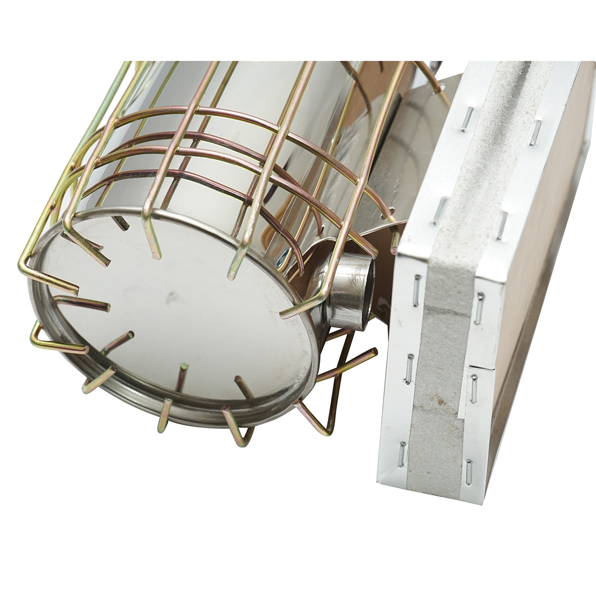 Afumator albine din otel inox cu cilindru scut termic si burduf din piele 210mm - imagine 6
