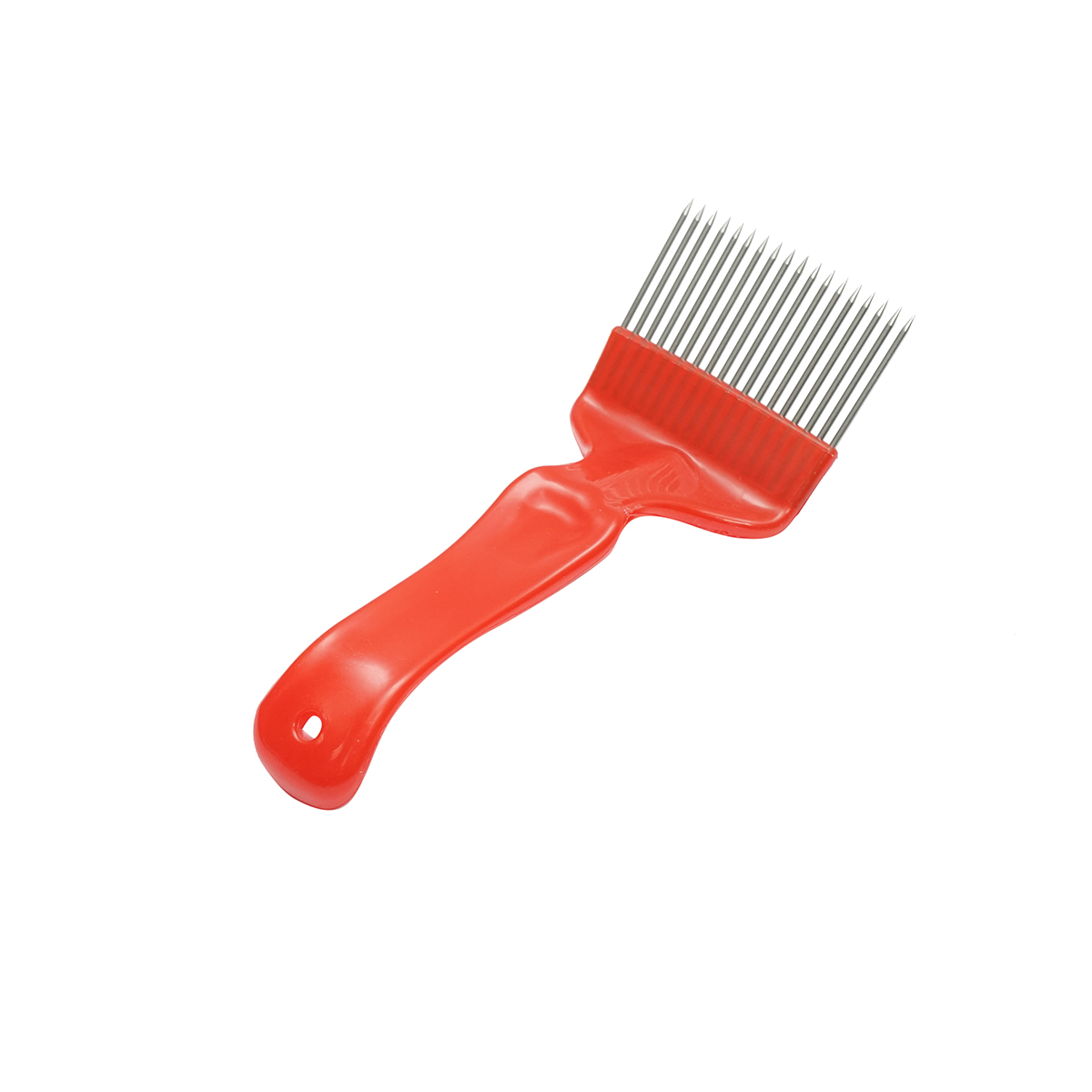 Furculita apicola pentru descapacit cu dinti drepti din inox cu maner plastic 210mm