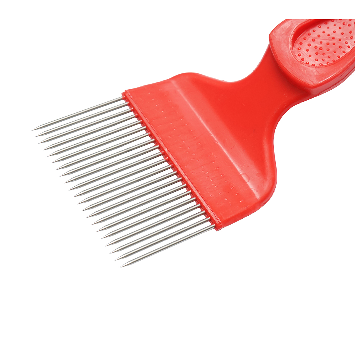 Furculita apicola pentru descapacit cu dinti indoiti din inox cu maner plastic 210mm - imagine 4