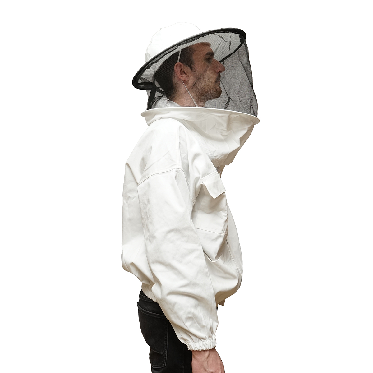 Bluza apicola alba cu masca de protectie marimea L - imagine 3