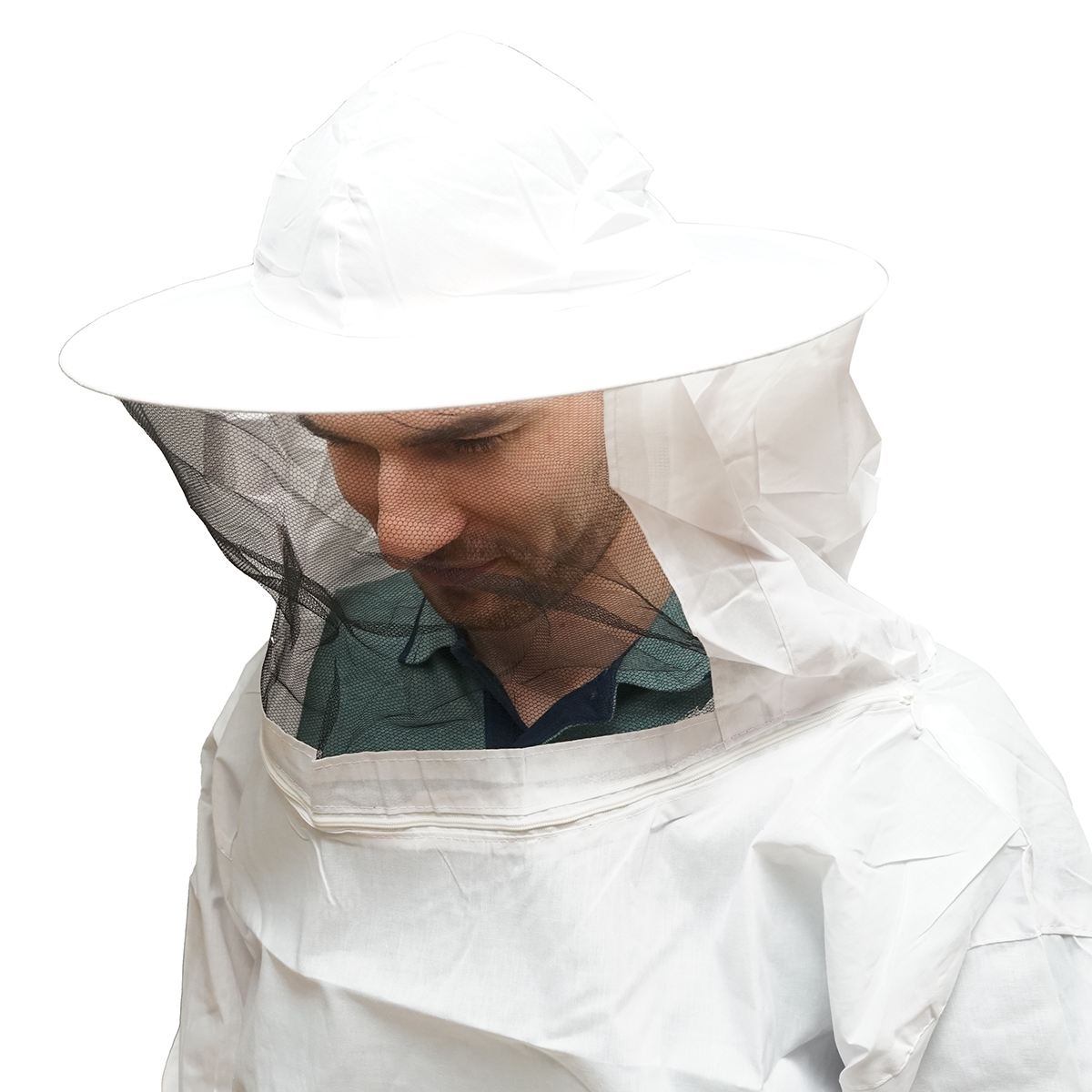 Bluza apicola alba cu masca de protectie marimea XXL - imagine 4