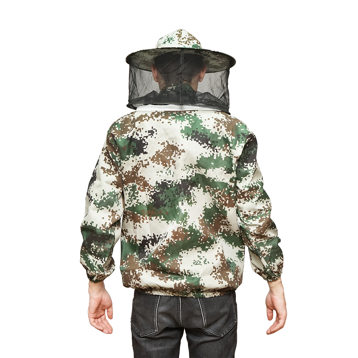 Bluza apicola tip camuflaj marimea XL cu masca protectie - imagine 3