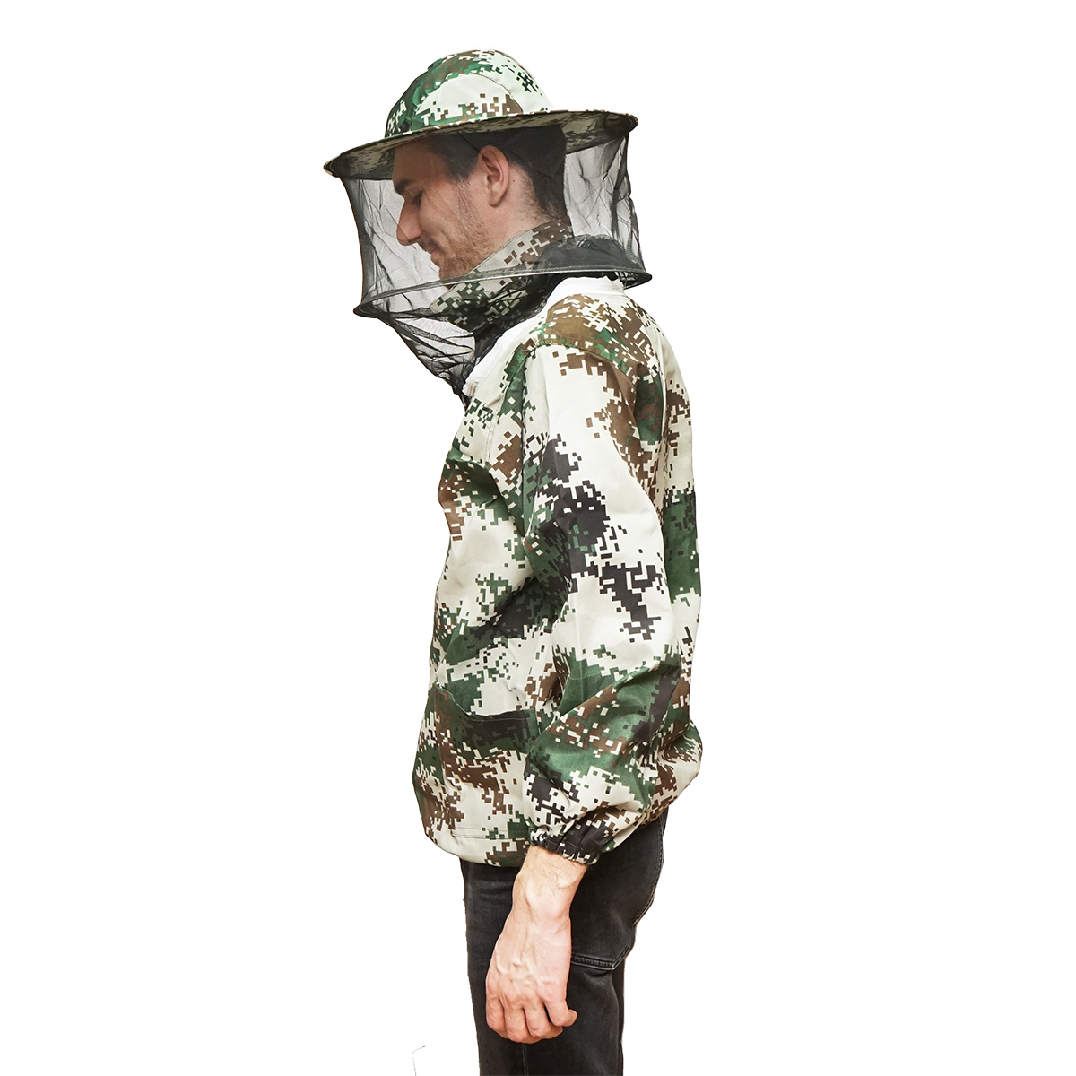 Bluza apicola tip camuflaj marimea XL cu masca protectie - imagine 4
