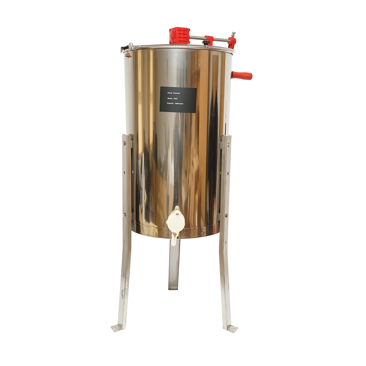 Centrifuga manuala apicola, extractor miere din inox cu 3 rame