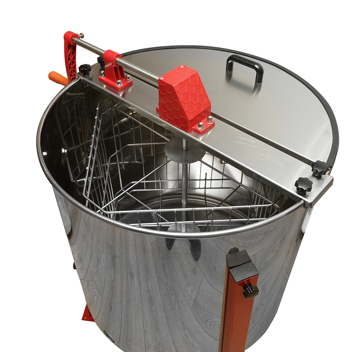 Centrifuga manuala apicola, extractor miere din inox cu 4 rame - imagine 5