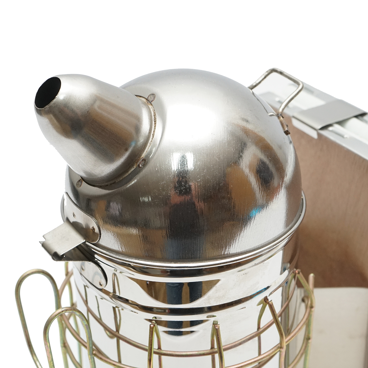 Afumator albine din inox cu cilindru scut termic si burduf din piele 250mm - imagine 5