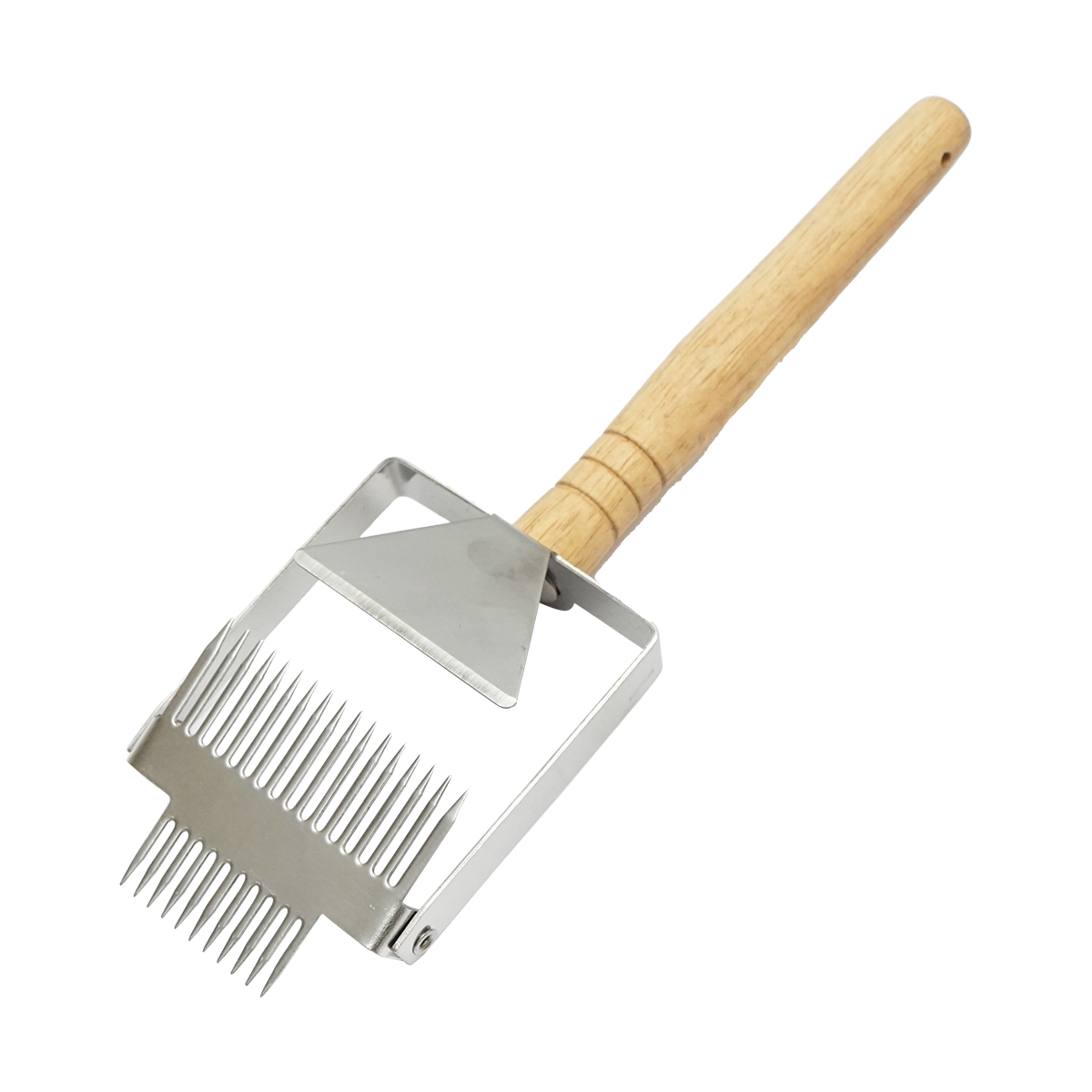 Furculita descapacit, decapsulare miere din inox cu maner din lemn - imagine 2