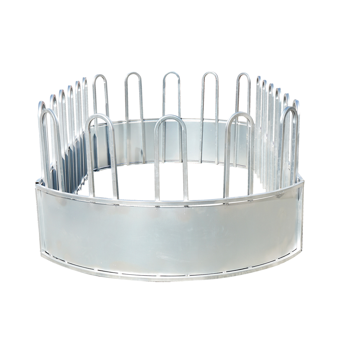 Iesle hranire animale ovala pentru baloti fan cu 22 locuri 3.4x1.7x1m - imagine 2