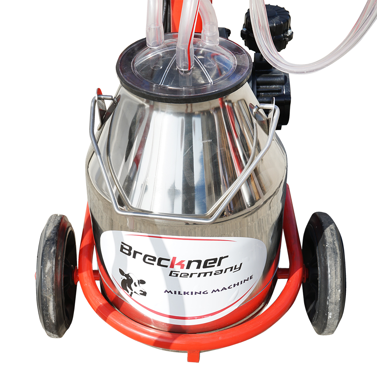 Aparat de muls vaci 2 posturi bidon 30L inox cu vid in cadru(vacuum) Breckner Germany - imagine 8