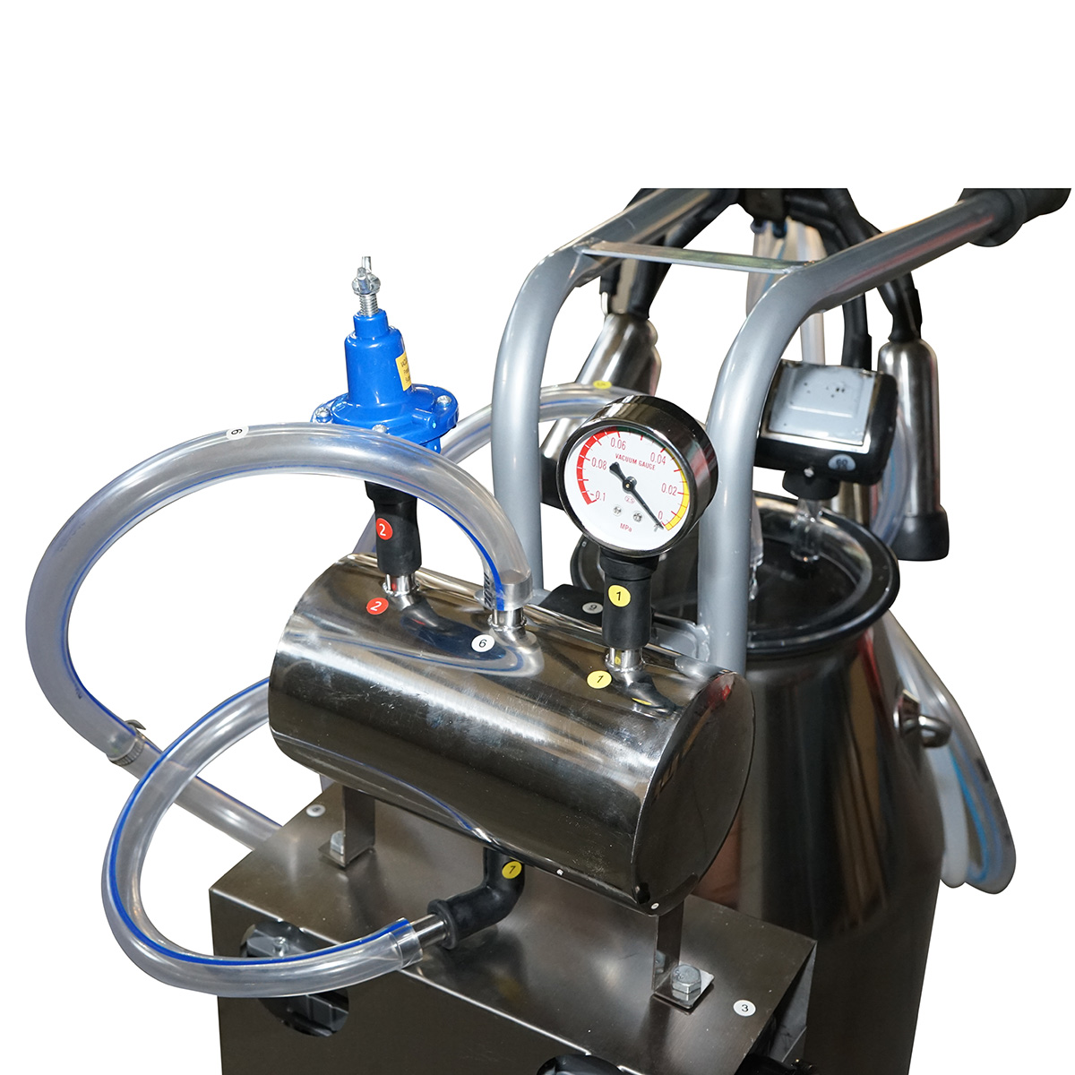 Aparat de muls vaci 1 post 650W, bidon inox 25L, grup de muls cu 4 mansoane, presiune vid 45-50 kPa, pulsatii 60-80 cpm - imagine 6