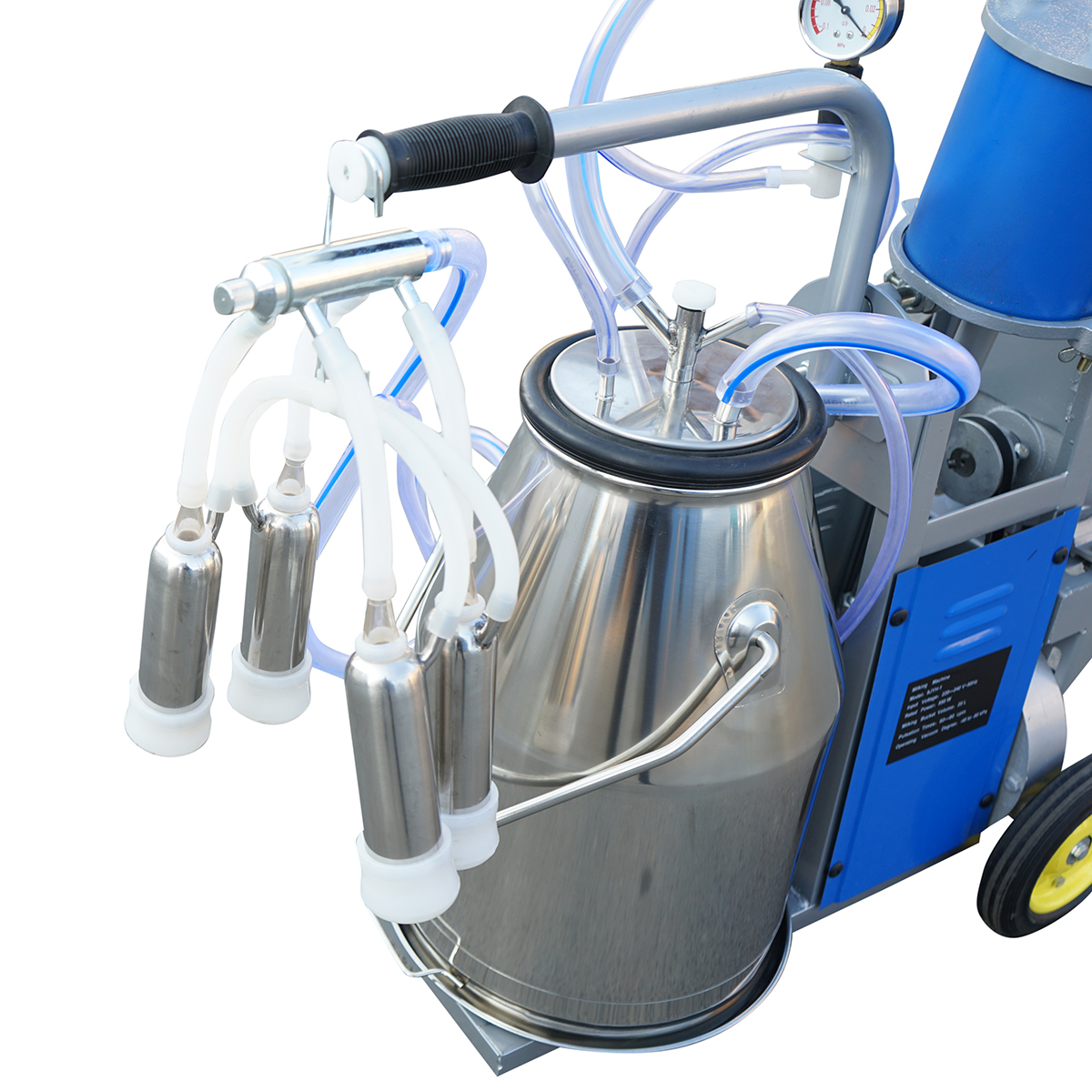 Aparat de muls vaci 1 post 550W, 220V bidon inox 25L, grup de muls cu 4 mansoane, presiune vid 45-50 kPa, pulsatii 60-80 cpm - imagine 6