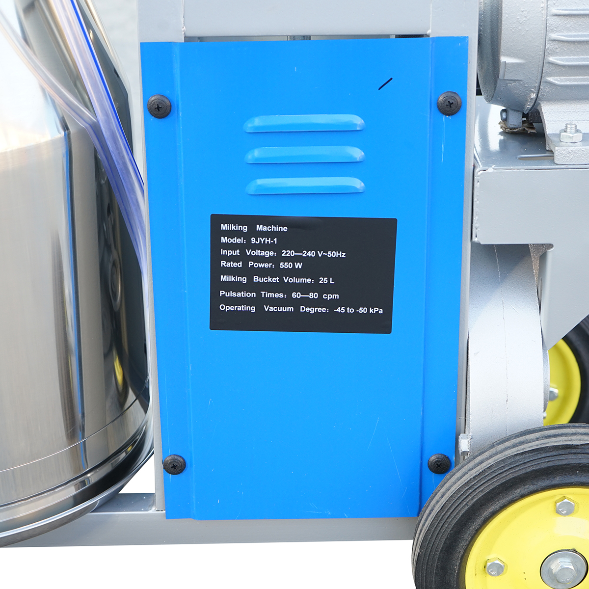 Aparat de muls vaci 1 post 550W, 220V bidon inox 25L, grup de muls cu 4 mansoane, presiune vid 45-50 kPa, pulsatii 60-80 cpm - imagine 7