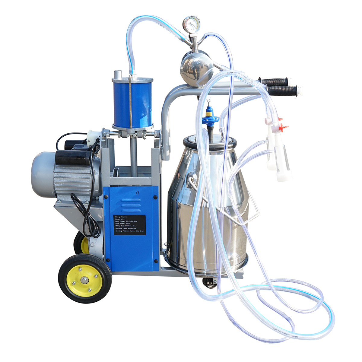 Aparat de muls oi si capre 1 post 550W, 220V bidon inox 25L, grup de muls cu 2 mansoane, presiune vid 45-50 kPa, pulsatii 60-80 cpm - imagine 2