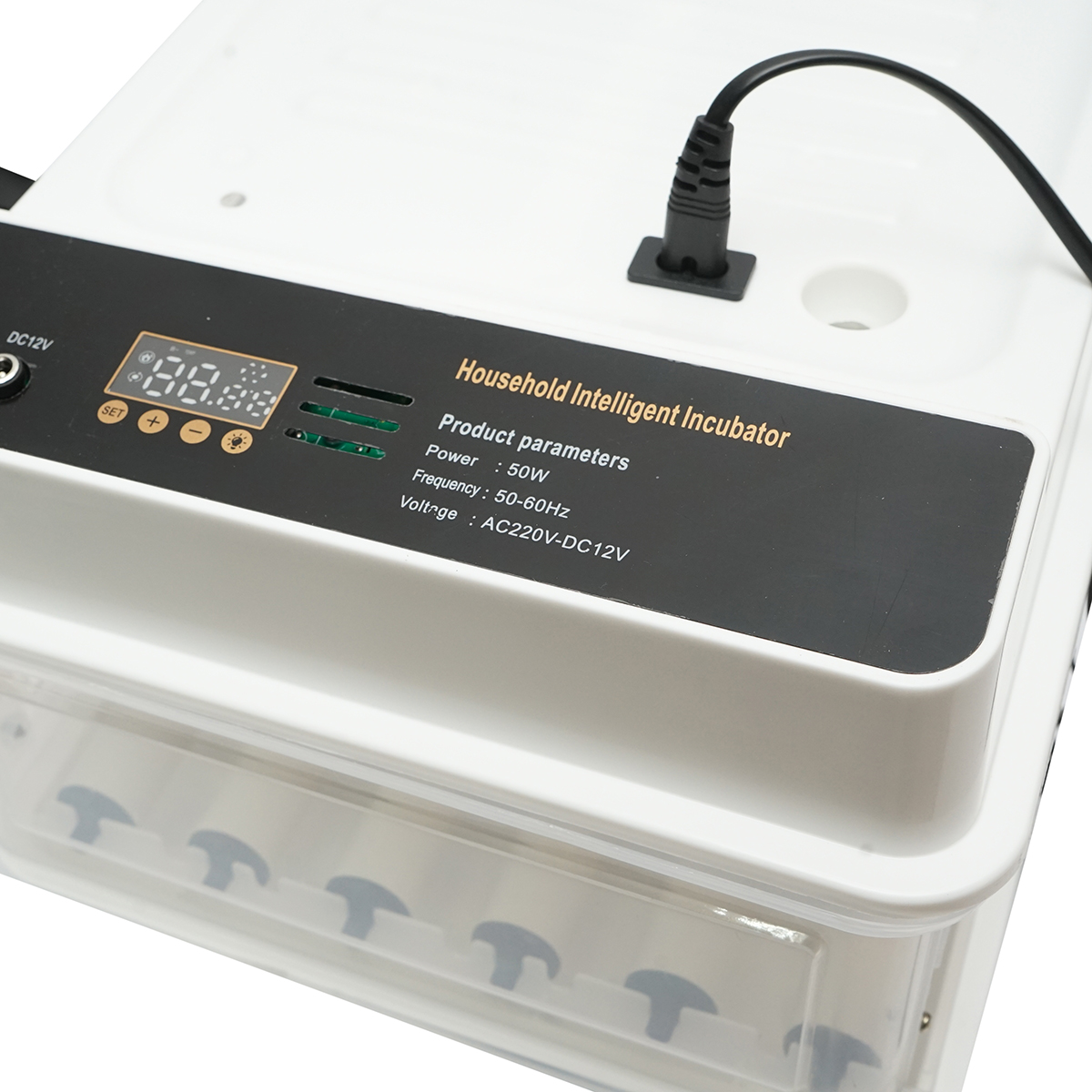 Incubator automat 30 oua 50W, 12V-220V cu rotire automata, control temperatura, umiditate, afisaj digital - imagine 7
