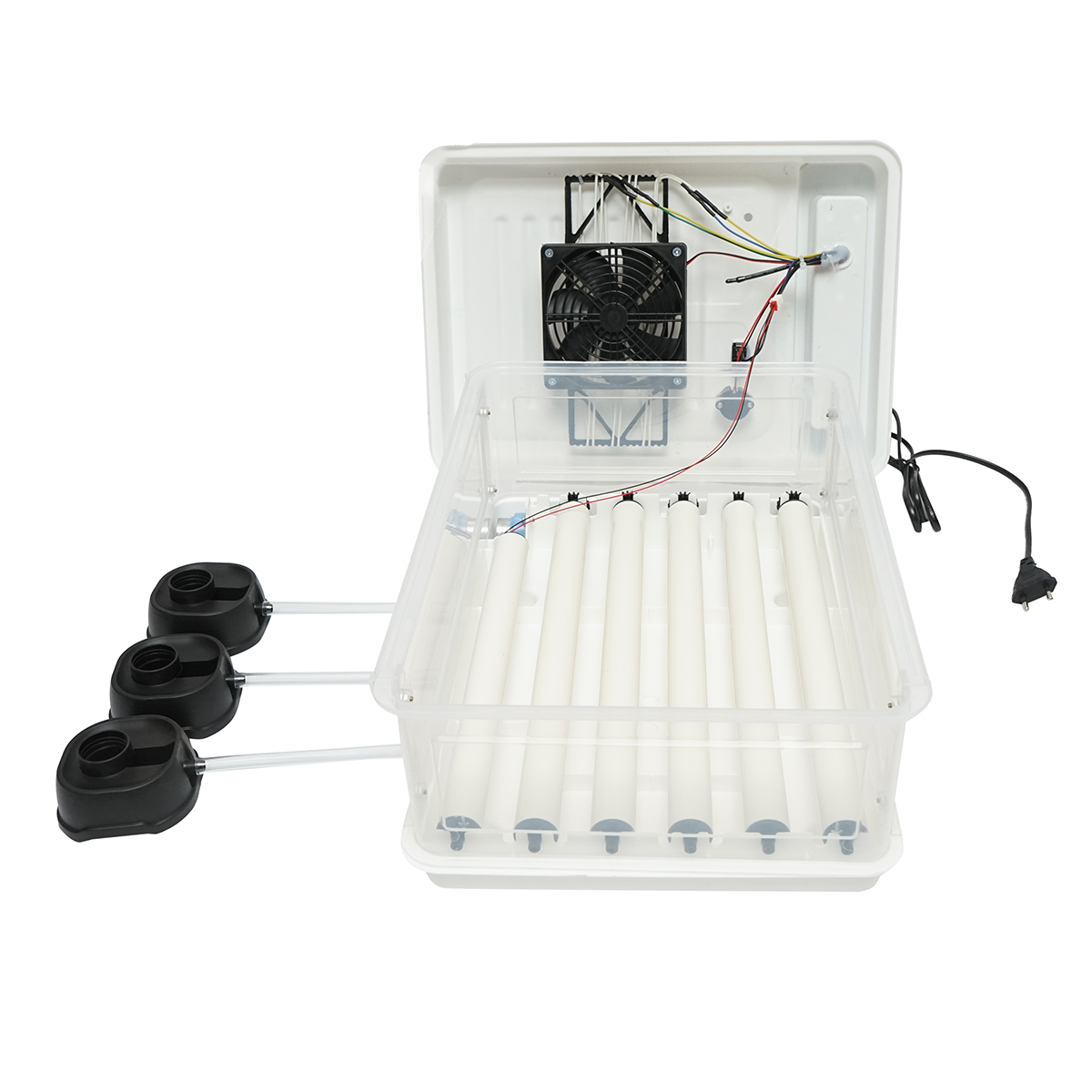 Incubator automat 30 oua 50W, 12V-220V cu rotire automata, control temperatura, umiditate, afisaj digital - imagine 2