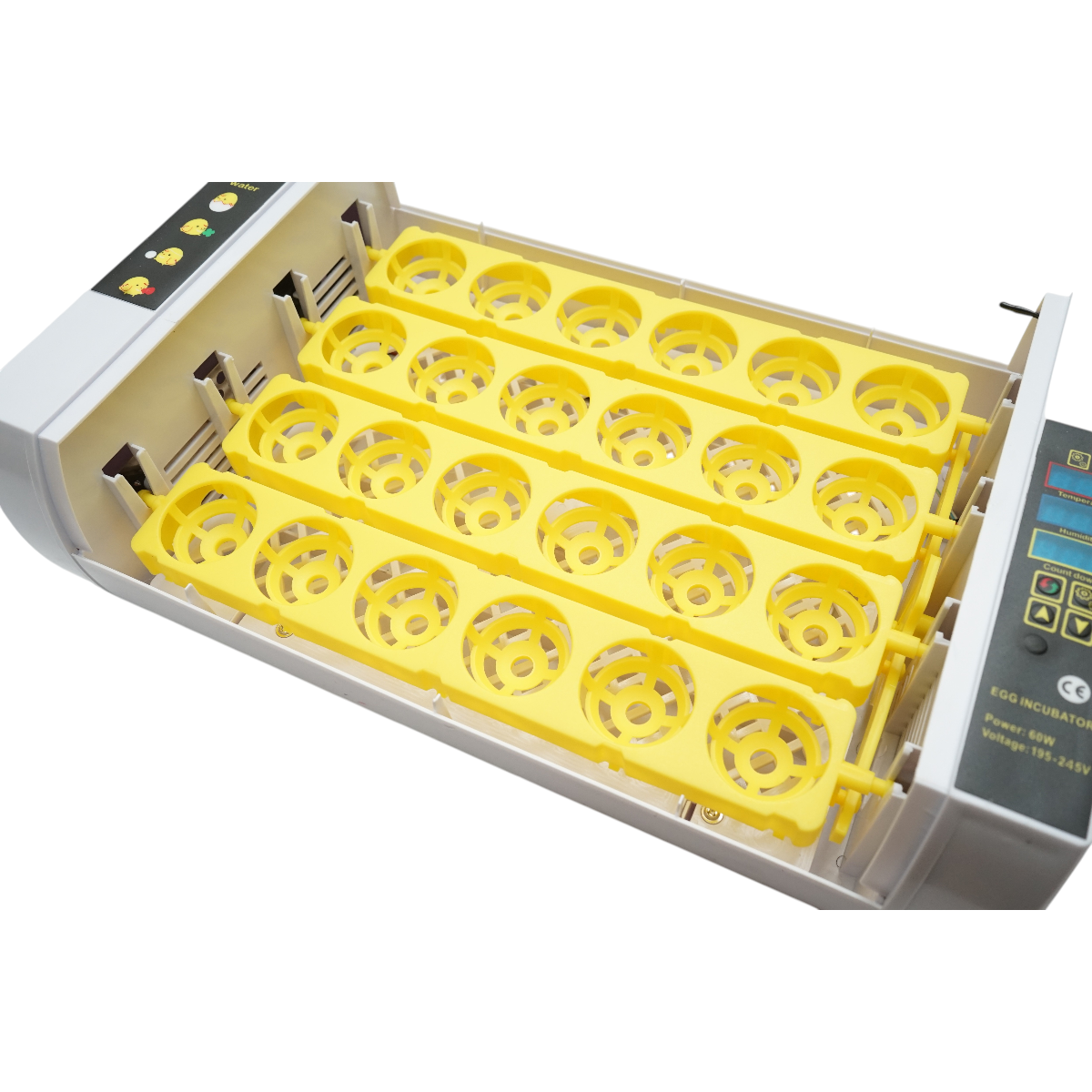 Incubator automat 24 oua 60W,  220V cu rotire automata, control temperatura, umiditate, afisaj digital - imagine 7