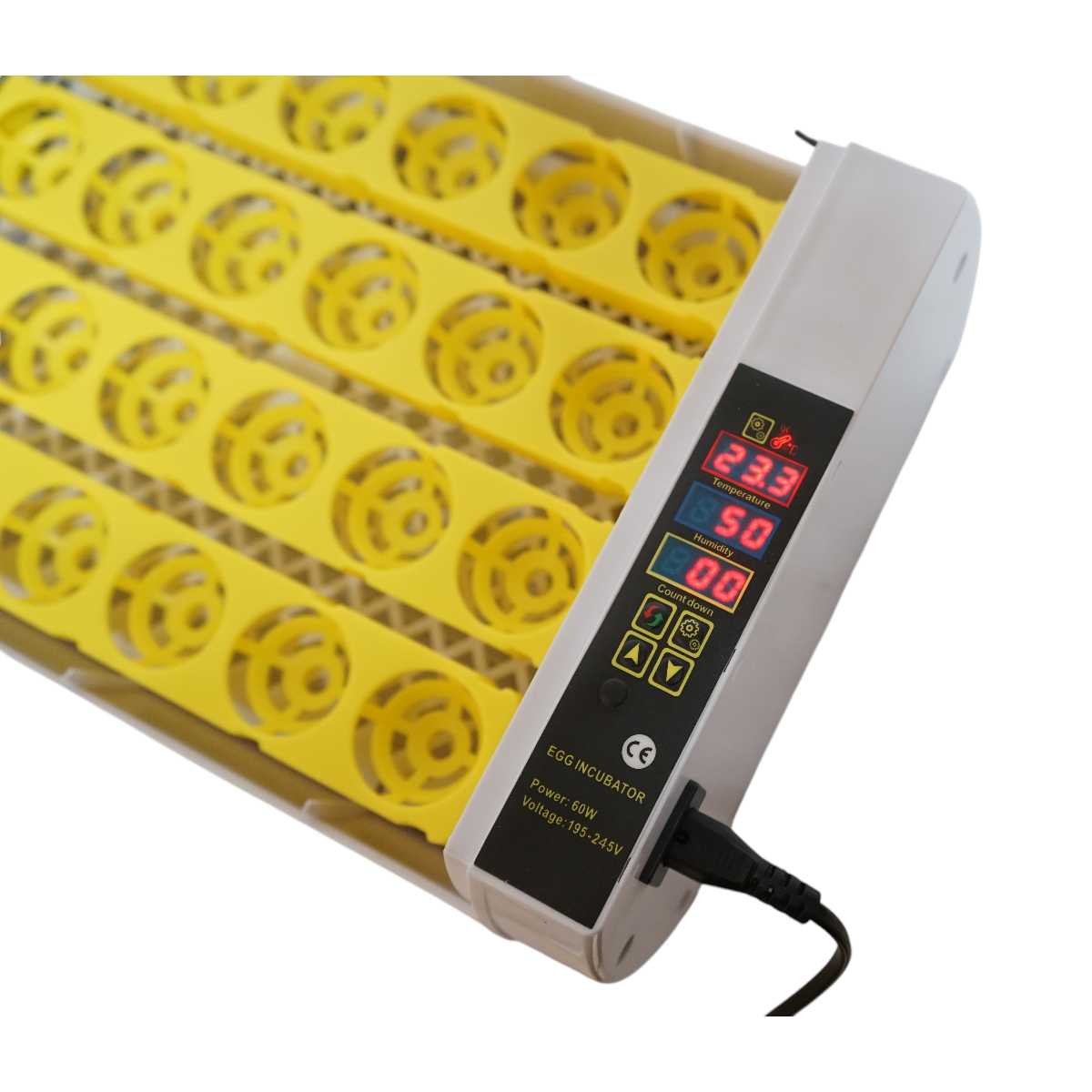 Incubator automat 24 oua 60W,  220V cu rotire automata, control temperatura, umiditate, afisaj digital - imagine 5
