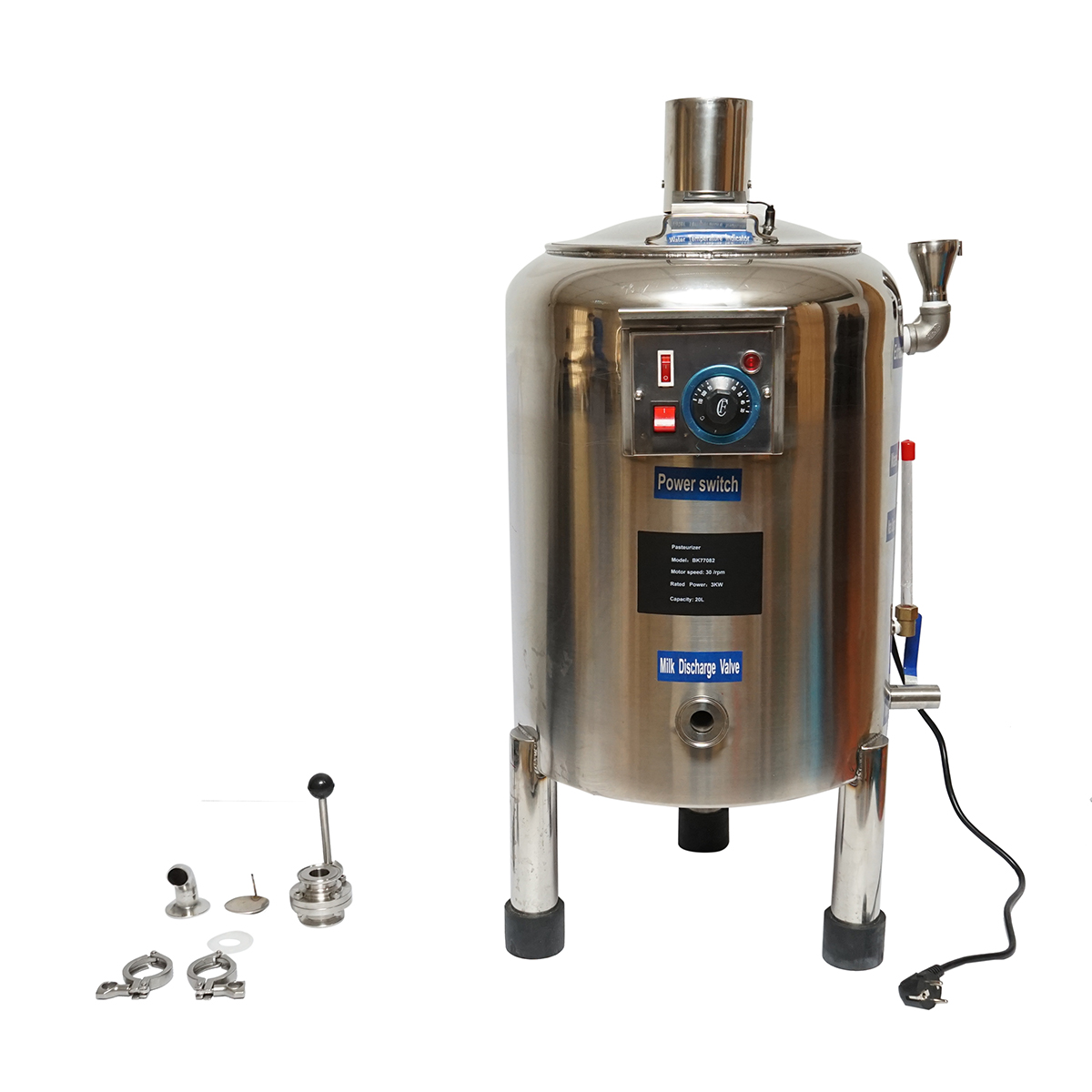 Aparat automat de pasteurizare din inox pentru lapte, sucuri, capacitate 20L 305x350x300mm - imagine 6