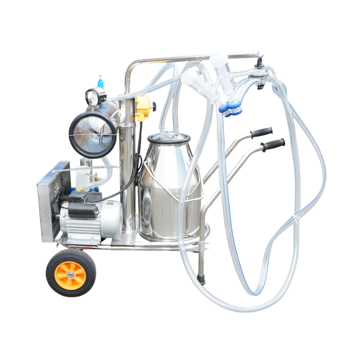 Aparat de muls oi 1 post 750W, 220V bidon inox 25L, grup de muls cu 2 mansoane, presiune vid 40-50 kPa, pulsatii 60-80 cpm - imagine 2