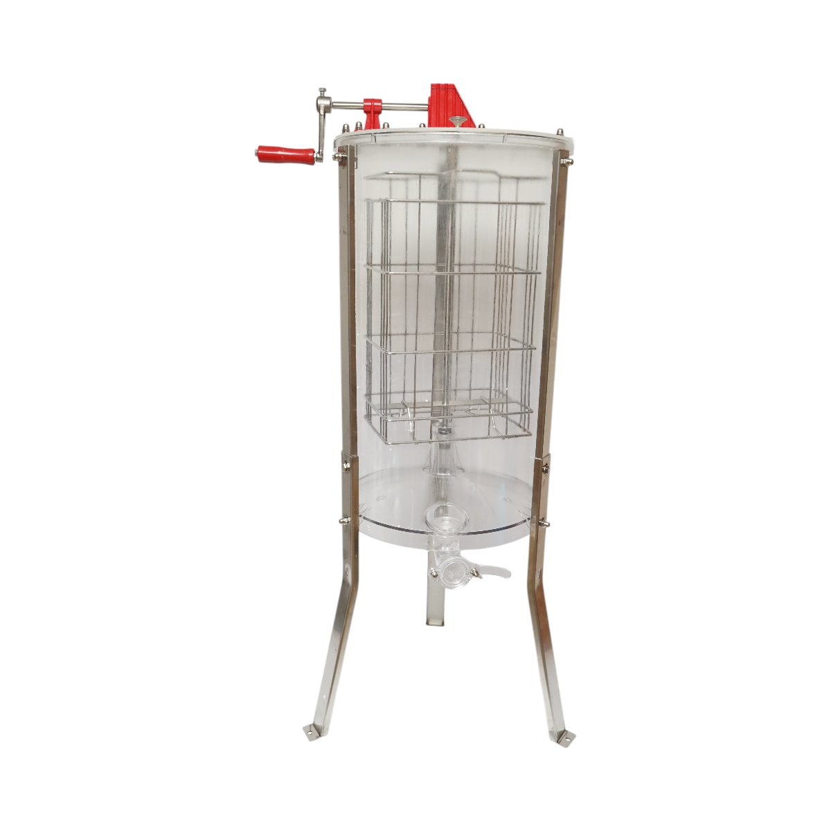 Centrifuga manuala apicola, extractor miere transparent cu 2 rame
