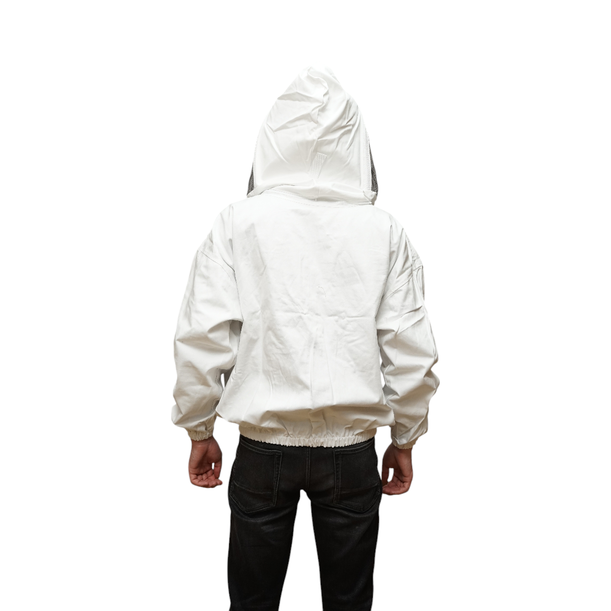 Bluza apicola alba cu masca de protectie tip gluga marimea L - imagine 4