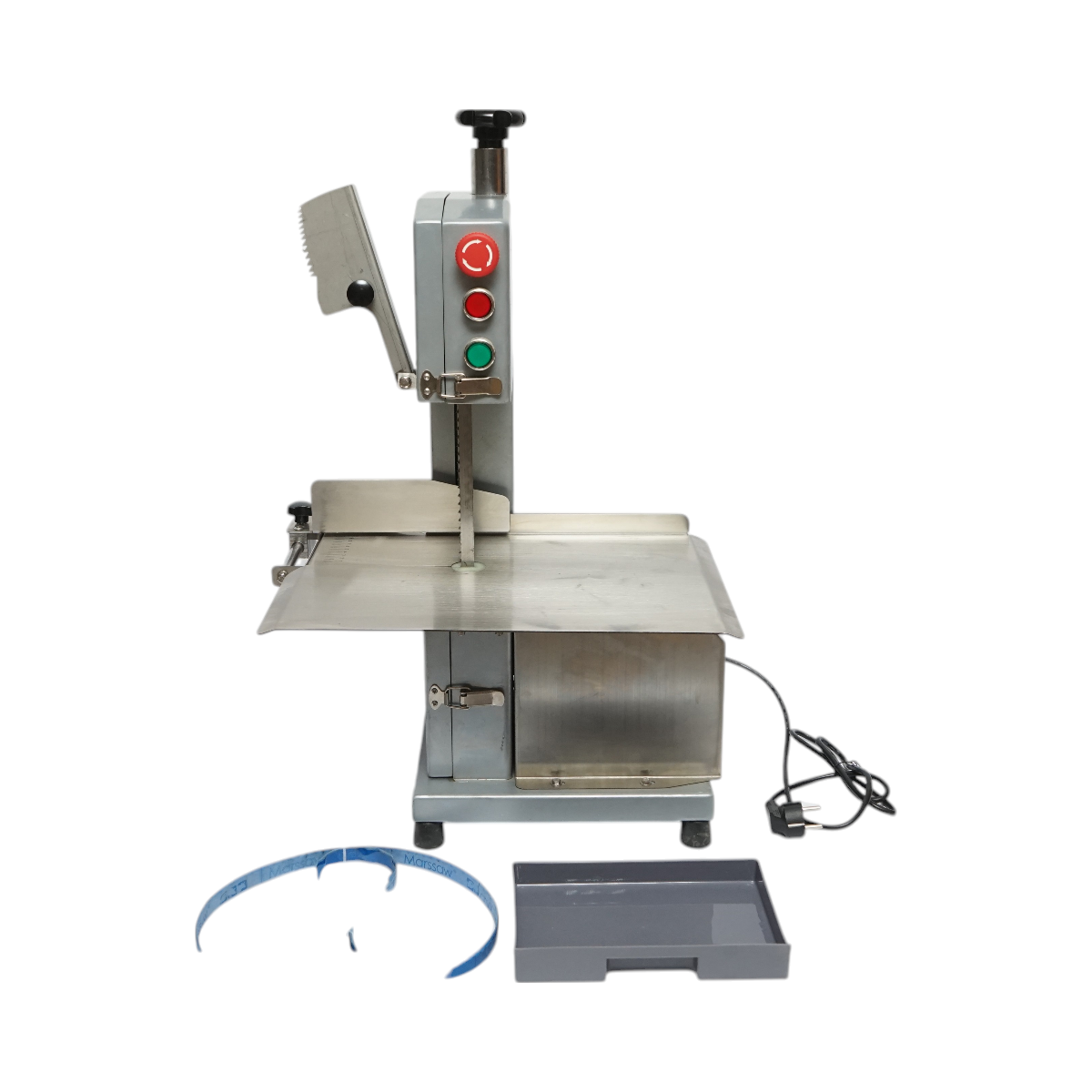 Masina electrica de taiat carne si oase 850W, 220V, viteza taiere 9.5 m/s, lama fierastrau 1200mm - imagine 2