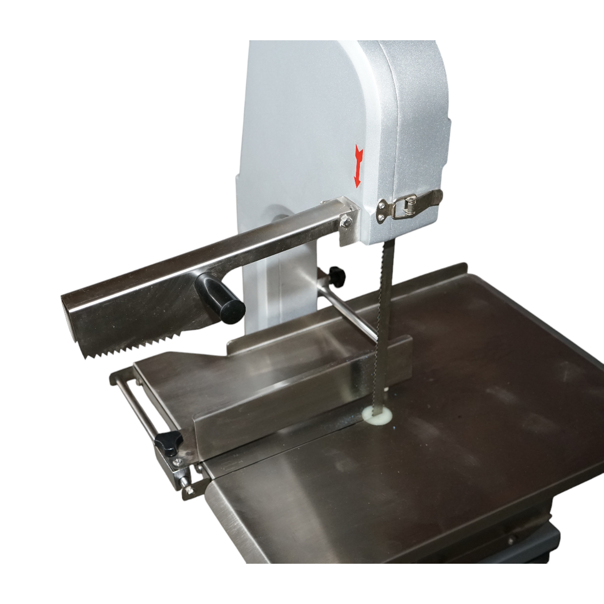 Masina electrica de taiat carne si oase 1500W, 220V, viteza taiere 15.4 m/s, lama fierastrau 1650mm - imagine 7