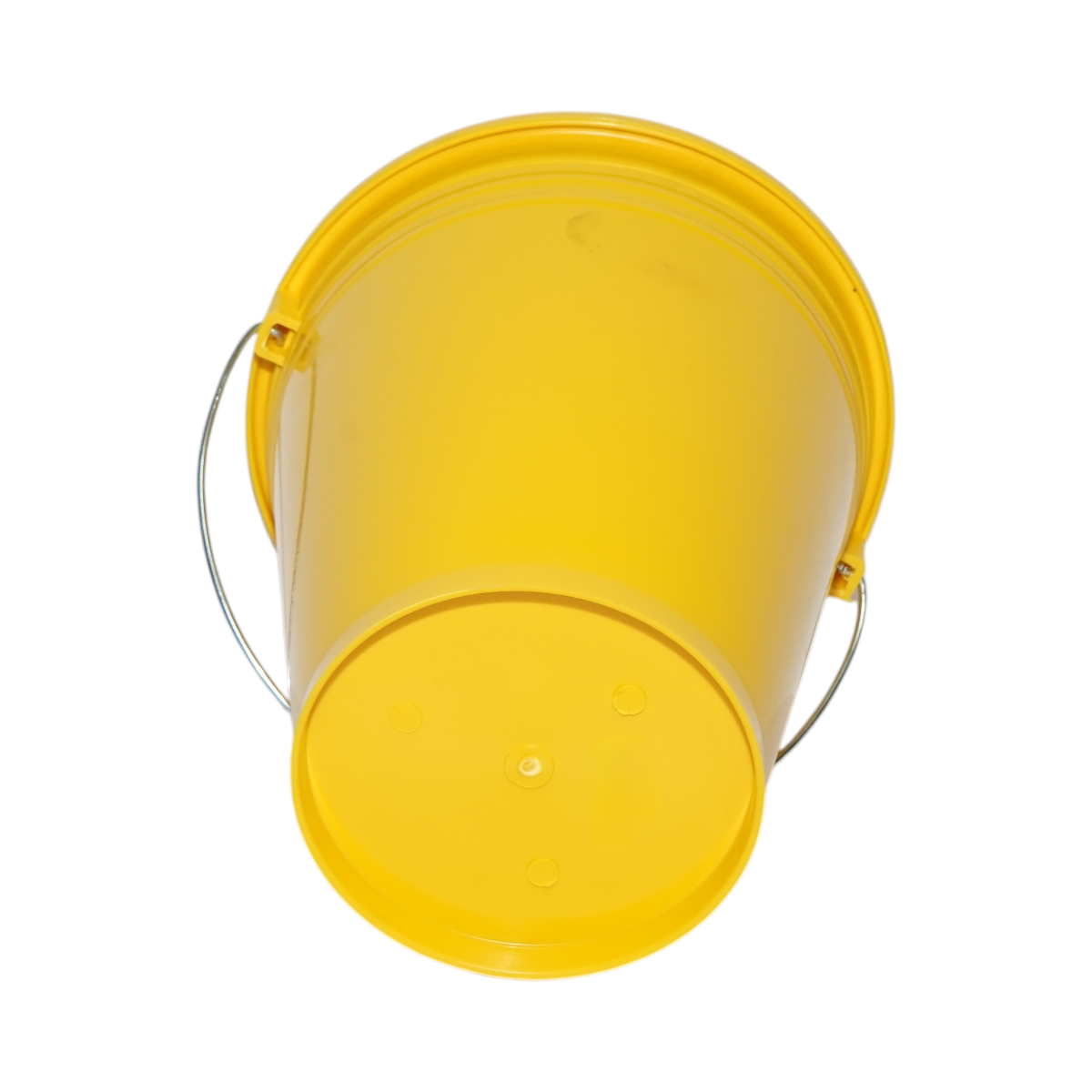 Galeata plastic hranire animale 10L galbena cu maner metalic - imagine 2