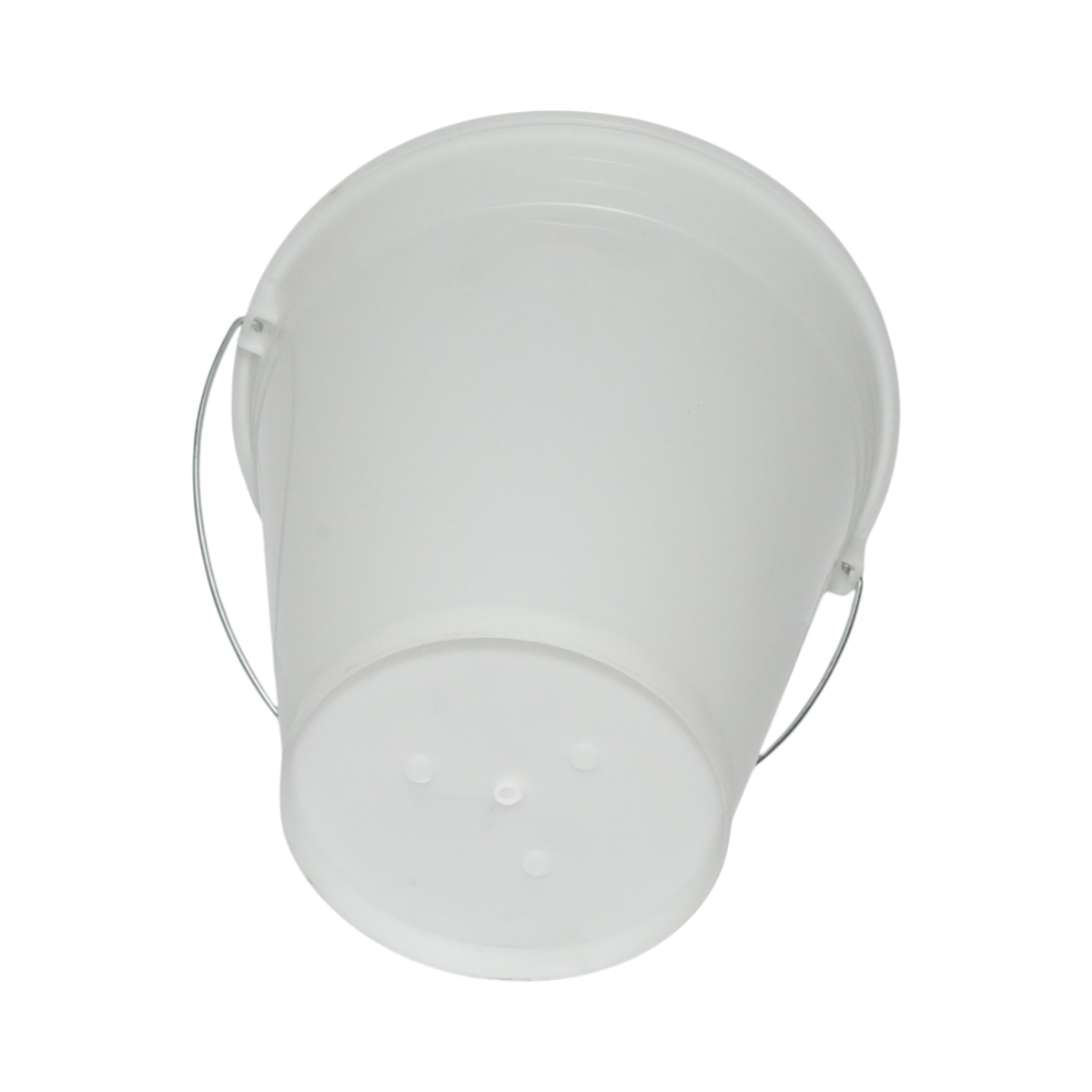 Galeata plastic hranire animale 12L alba cu maner metalic - imagine 3