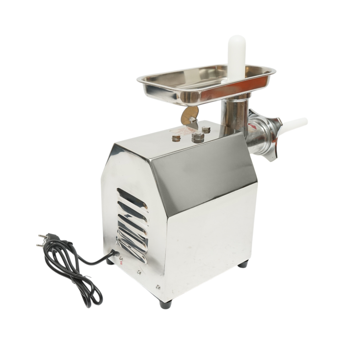 Masina de tocat carne electrica inox 600W, 220V, capacitate 100 kg/h, adaptor carnati, 2 site si 2 cutite incluse 340x185x365mm - imagine 5