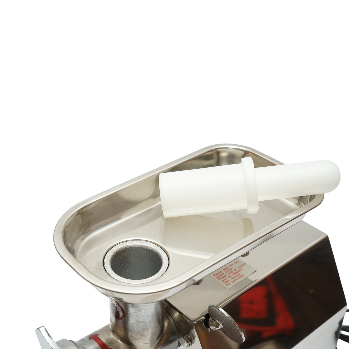 Masina de tocat carne electrica inox 600W, 220V, capacitate 100 kg/h, adaptor carnati, 2 site si 2 cutite incluse 340x185x365mm - imagine 6