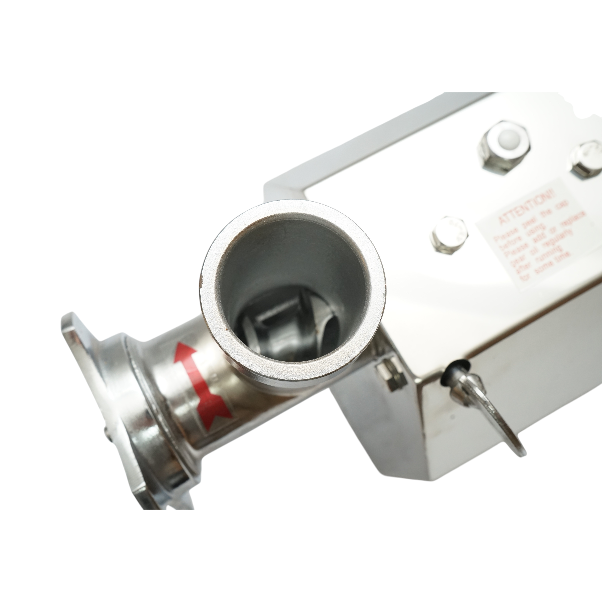 Masina de tocat carne electrica inox 600W, 220V, capacitate 100 kg/h, adaptor carnati, 2 site si 2 cutite incluse 340x185x365mm - imagine 8