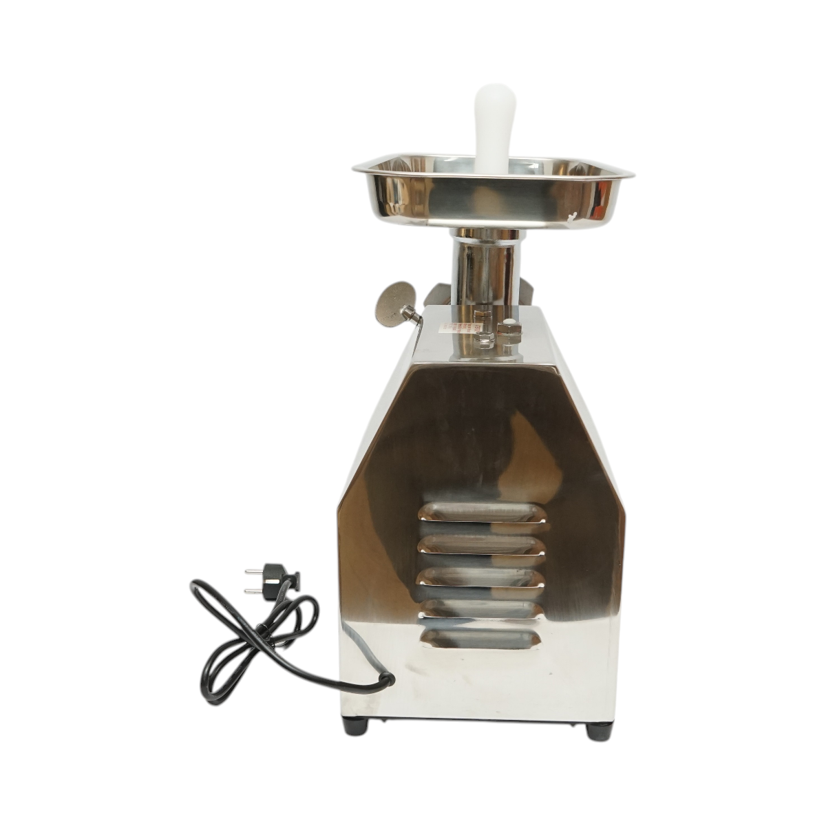 Masina de tocat carne electrica inox 850W, 220V, capacitate 150 kg/h, adaptor carnati, 2 site si 2 cutite incluse 380x210x415mm - imagine 4